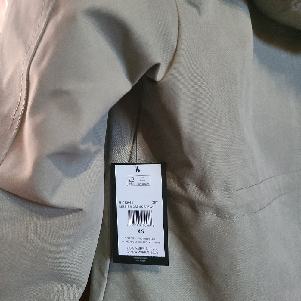 NWT Volcom Sherpa lined women jacket Green Tea XS - Picture 14 of 16